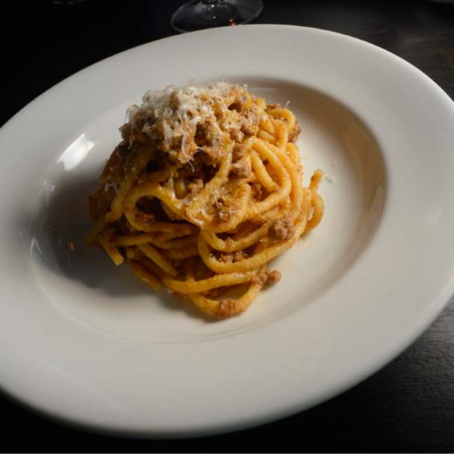 Wholemeal Bigoli pasta with Lake Garda duck sauce