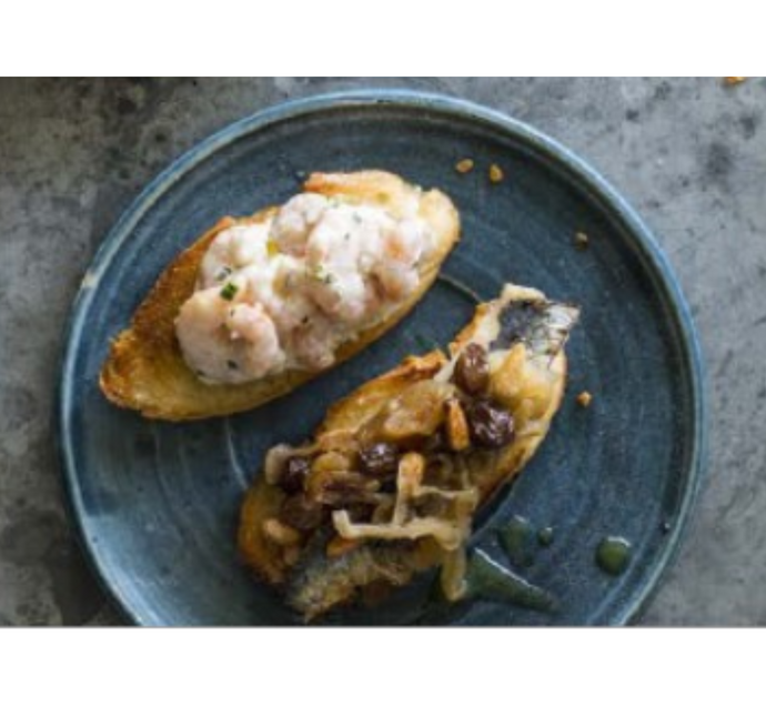 Venetian Crostini - Tiny Prawns & Mayonnaise